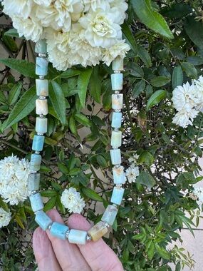 Coachella Boho Handcrafted Aqua Beaded Necklace - Unbranded